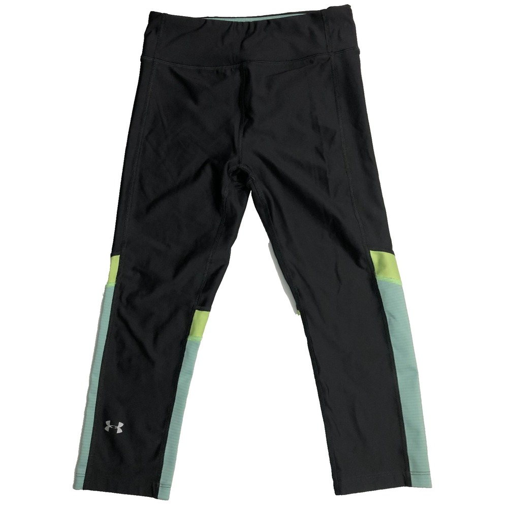 Under Armour Pants Women's Small Gray Compression Heat Gear Crop Workout Active